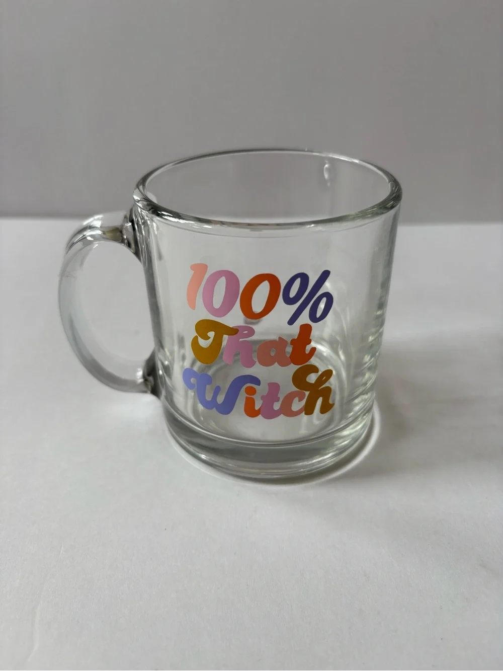 Talking Out Of Turn 100% That Witch Diner Mug Coffee Cup Clear Halloween Gift